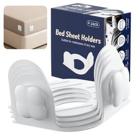 Topume Tpsh-88 4-pack Bed Sheet Holders For Corners Fitted Holder Fits Any