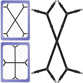 By1.01y1.01 Tuyeabc Bed Sheet Holder Straps 2 Set/8 Ways Adjustable Crisscross Black Set
