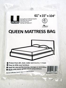 Uboxes 741360977228 Queen Size Mattress Bag Fits Most Pillow Tops 61 Inch X 15 104 2.0 Mil