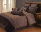 Unbranded Elegant Rich Brown 9pc Queen Bedding Set Comforter Bedskirt Accent Pillows Nip 679610668261