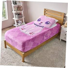 Uncanny Brands 840790148410 Zippysack Twin Bed Zip-up Bedding Super Soft Fleece Fitted Blanket Kitten