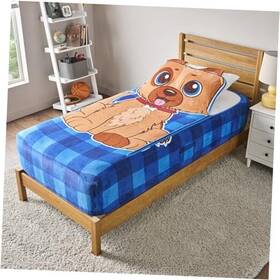 Uncanny Brands 840790148427 Zippysack Twin Bed Zip-up Bedding Super Soft Fleece Fitted Blanket With Dog