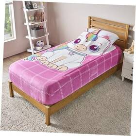 Uncanny Brands 840790148458 Zippysack Twin Bed Zip-up Bedding Super Soft Fleece Fitted Blanket Unicorn