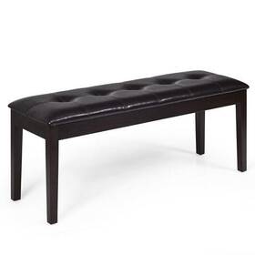 Upholstered Dining Room Pu Bench Solid Wood Button Tufted-gray - 499852590366 Color