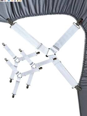 Usa-viralfinds 445050083093 4 Pcs Triangle Bed Sheet Holders Fitted Clips Adjustable Suspenders