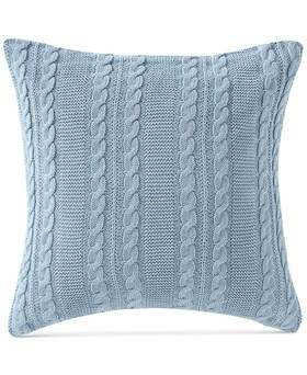 Dub1818sb Vcny Home Dublin Cable Knit Cotton Decorative Pillow 18 X