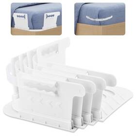 22414709 Velarionna 4pcs Bed Sheet Holder With Lock Strips Heavy Duty Corner Fitted White