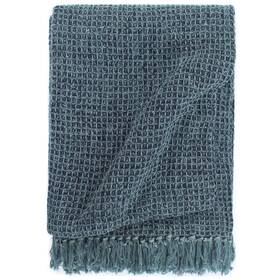 133754 Vidaxl Throw Indigo Blue 100% Cotton 86.6 X 98.4 In Blanket