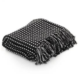 245332 Vidaxl Throw Black 100% Cotton 86.6 In X 98.4 Rectangular