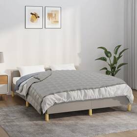3154784 Vidaxl Weighted Blanket Grey Cotton Polyester Glass Beads 59.8 X 79.9 In