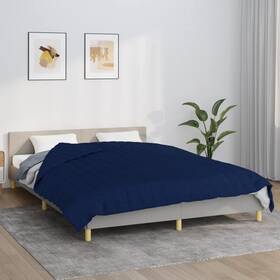 Vidaxl 3154806 Weighted Blanket Blue Cotton Outer Polyester And Glass Beads Filling