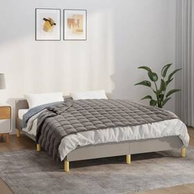Vidaxl 3154838 Weighted Blanket Grey Polyester Glass Beads 60 In X 80
