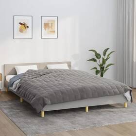 3154845 Vidaxl Weighted Blanket Gray Brushed Polyester Microfiber King