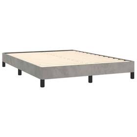 347006 Vidaxl Bed Frame Upholstered Platform Light Gray 53.9 Inch X74.8 Full Velvet