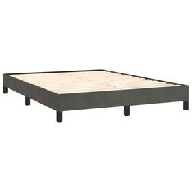 347007 Vidaxl Bed Frame Upholstered Platform Dark Gray 53.9 Inch X74.8 Full Velvet