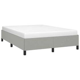 347104 Vidaxl Bed Frame Upholstered Platform Light Gray 53.9 Inch X74.8 Full Fabric