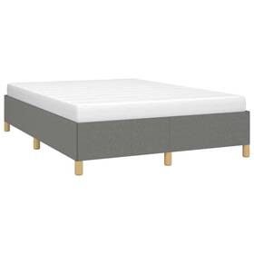 347204 Vidaxl Bed Frame Upholstered Platform Dark Gray 53.9 Inch X74.8 Full Fabric