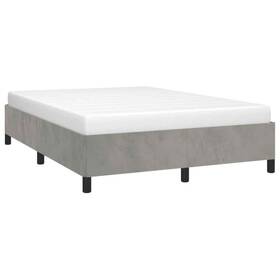 347354 Vidaxl Bed Frame Upholstered Platform Light Gray 53.9 Inch X74.8 Full Velvet