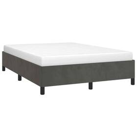 347355 Vidaxl Bed Frame Platform Double Base Dark Gray 53.9 Inch X74.8 Full Velvet