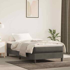 347868 Vidaxl Pocket Spring Single Bed Mattress Dark Gray Velvet Twin Medium Hardness
