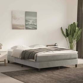 347875 Vidaxl Pocket Spring Single Bed Mattress Light Gray Velvet Full Medium Hardness