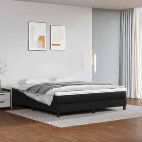 347881 Vidaxl Pocket Spring Bed Mattress Black Faux Leather Queen Medium Hardness