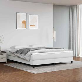 347890 Vidaxl Pocket Spring Single Bed Mattress White Faux Leather King Medium Hardness