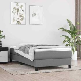 Vidaxl 720287161691 Pocket Spring Single Bed Mattress Dark Gray Fabric Twin Medium Hardness