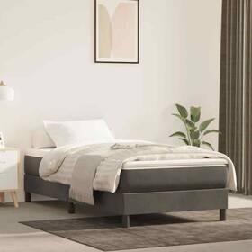 Vidaxl 720287161745 Pocket Spring Single Bed Mattress Dark Gray Velvet Twin Medium Hardness