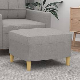 X16.1 Vidaxl 720287185666 Footstool Light Gray 23.6 Inch X19.7 Fabric
