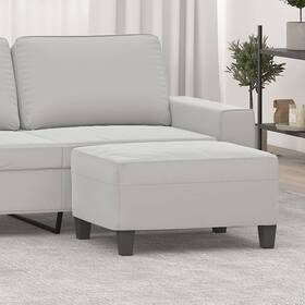 X16.1 Vidaxl 720287186656 Footstool Light Gray 27.6 Inch X21.7 Microfiber Fabric