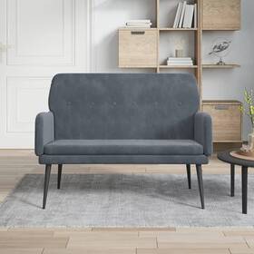 Vidaxl 720845676216 Bench Dark Grey Velvet 100% Polyester Metal Plywood