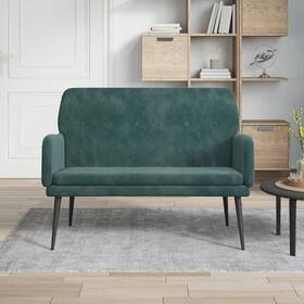 Vidaxl 720845676223 Bench Dark Green Velvet 100% Polyester Metal Plywood Medium