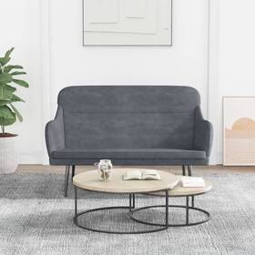 Vidaxl 720845676520 Bench Dark Grey Velvet 100% Polyester Metal Plywood Standard