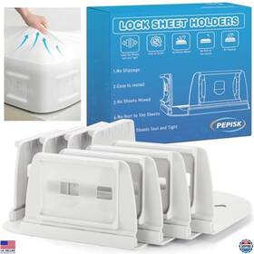 Hi35136tr-amzus Visit The Pepisk Store 4 Pack Bed Sheet Holders Secure Lock For King Queen Twin Beds