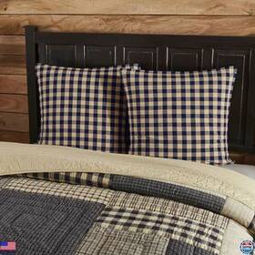 84521 Visit The Vhc Brands Store My Country Collection Euro Sham Cover 26x26 Navy Cotton Flat Weave