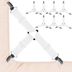 21cdjgj0001 Vivinin 8 Pcs Sheet Straps With Metal Clips Triangle Bed Adjustabl