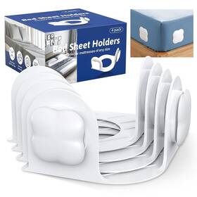 Vokolesd 743352633709 Bed Sheet Holders For Corners Heavy Duty Durable White 4pcs