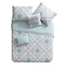 Win-5qt-king-in-aq Vcny Home Floral Medallion Aqua Piece Reversible Bed 735732259555