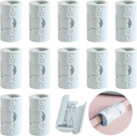 Winldmonmo 759357017970 12 Pcs Light Blue Bed Sheet Grippers Adjustable Needle-free Fasteners