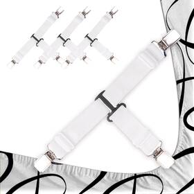 Wo-sheetstrapsa3 Wonhag Bed Sheet Holder Straps Three-way Fitted Clips Hold Sheets In Place