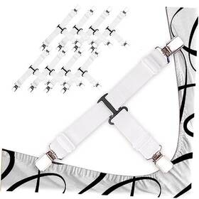 Wo-sheetstrapsa6 Wonhag Bed Sheet Straps Holder For Corners Heavy Duty One Size T/8pcs/white