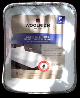 Wr55-1779 Woolrich 100% Polyester Knitted Sherpa Heated Mattress Pad