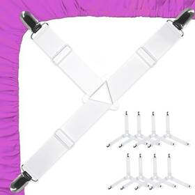 130-a Xhjzgctech Bed Sheet Holder Straps Adjustable Holders Fitted 8 White