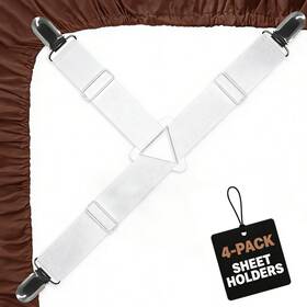 Yrxefy Amzusa20250712xxxx0011 Bed Sheet Holders With Metal Clips Adjustable Elastic Fasteners 4 Pack