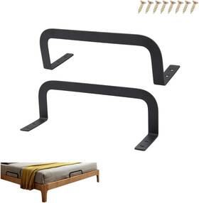 Yzmlol 614170530047 6pcs Mattress Retainer Bar Bracket Stopper Anti-slip Metal Stabilizer Black