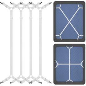Zhoubin 778862599986 Bed Sheet Straps Under Mattress For Keep Sheets In Place White Set Of 4