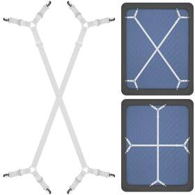 Bss-02w Zhoubin Bed Sheet Straps Suspenders Clips Under Mattress For Keep Sheets In Place Whi