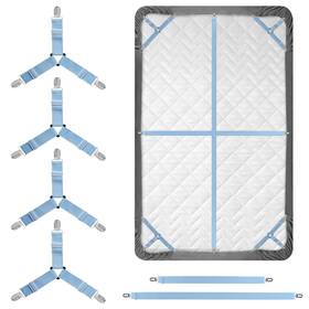 Zuhehi 732248515700 Bed Sheet Straps 4 2 Set-2 Straight Strap For The Middle And Triangle