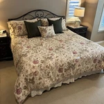 Ralph Lauren Wilton Rose King Bed Set: Comforter With 5 Pillow Covers. Fixed Price $199.00.